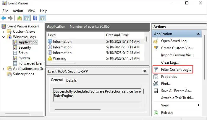 event-viewer-windows-logs-application-filter-current-log