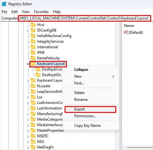 export-keyboard-registry-enter-key-not-working
