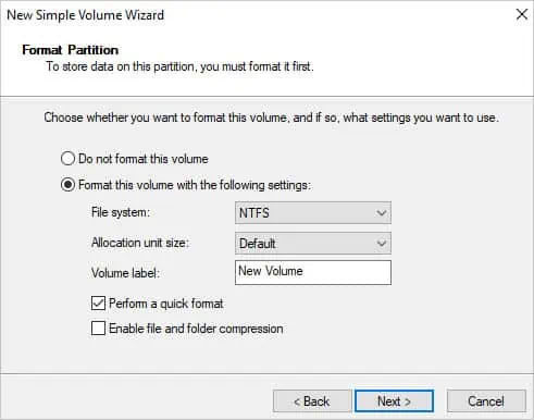 file-system-allocation-unit-size-volume-level-quick-format