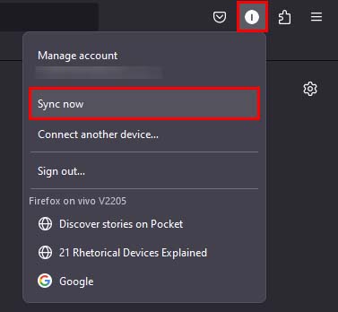 firefox account sync now