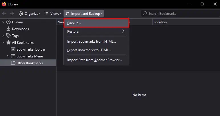 firefox-bookmark-manager-backup