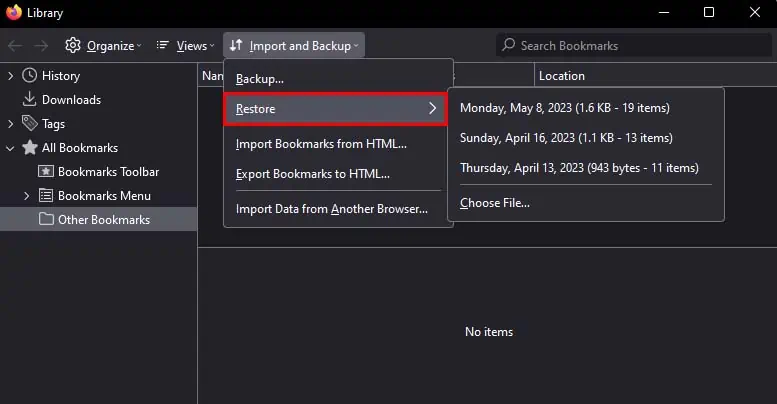 firefox-bookmark-manager-restore