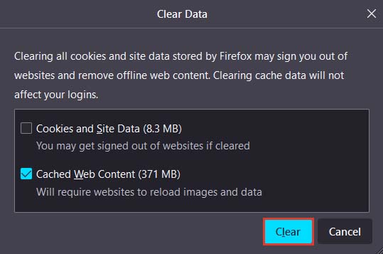 firefox clear cookies