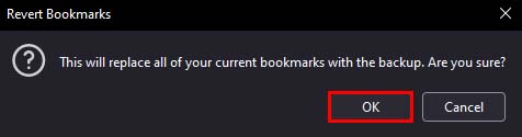 firefox restore bookmarks replace current ones