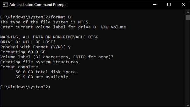 format drive cmd