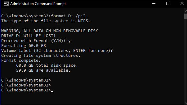 format to complete wipe hard drive