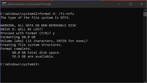 format with file system