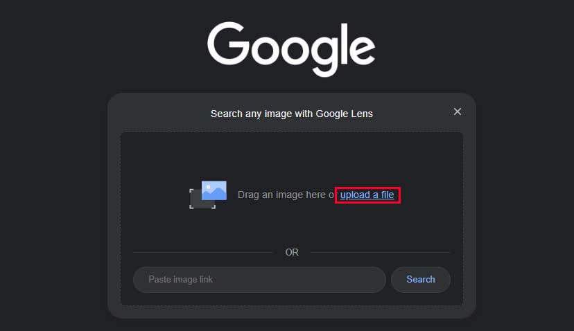 google image search upload a file