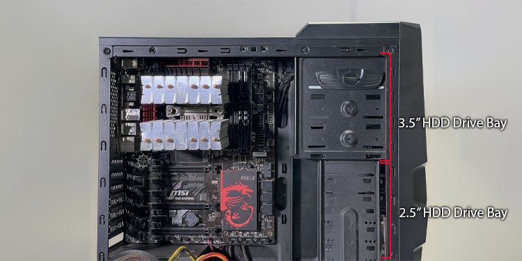 hdd drive bay on pc