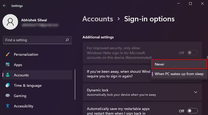 if-youve-been-away-when-should-windows-require-you-to-sign-in-again-never