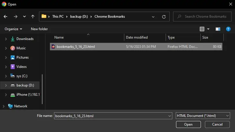 import-chrome-bookmarks