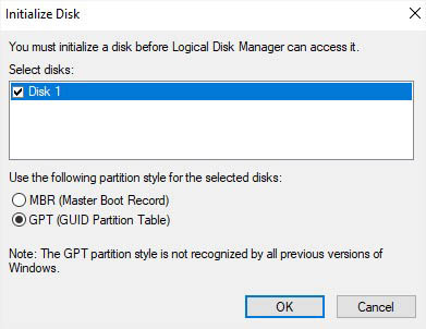 initialize disk