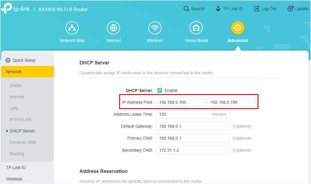 ip address pool