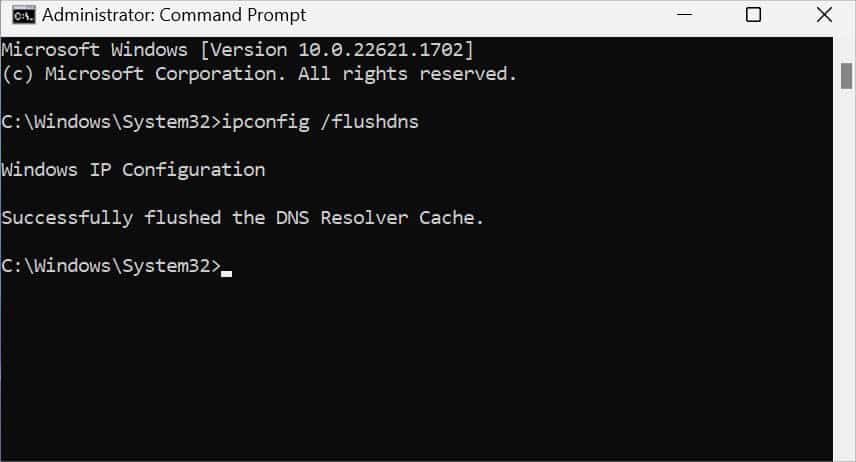 ipconfig fliushdns