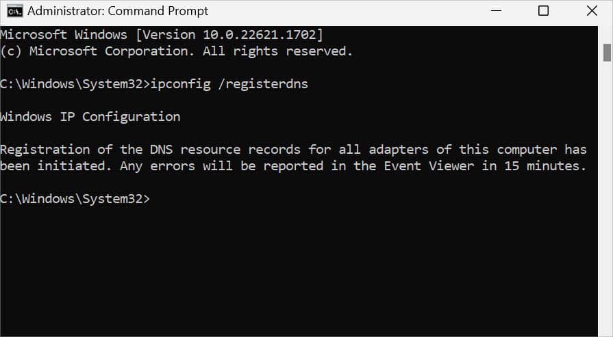 ipconfig registerdns