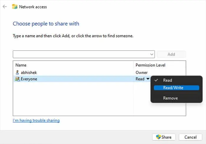 4 Ways to Fix Destination Folder Access Denied 14 network-access-everyone-read-write
