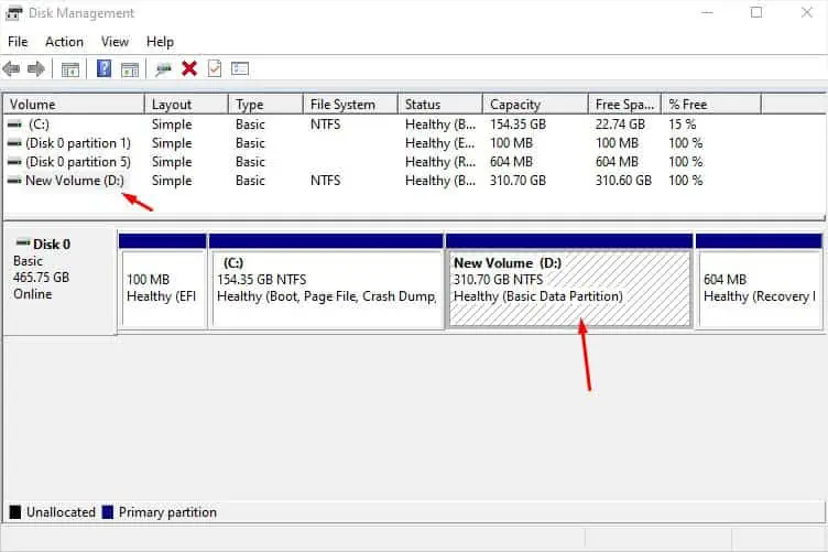 D Drive Not Showing Up—10 Ways to Fix It 16 new-volume-d