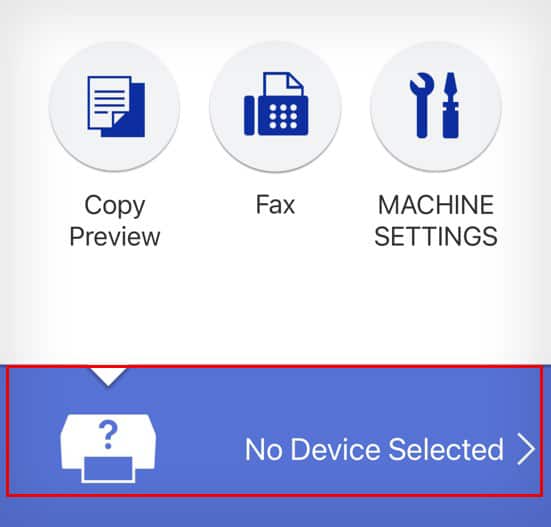 no-device-selected-area-on-brother-printer
