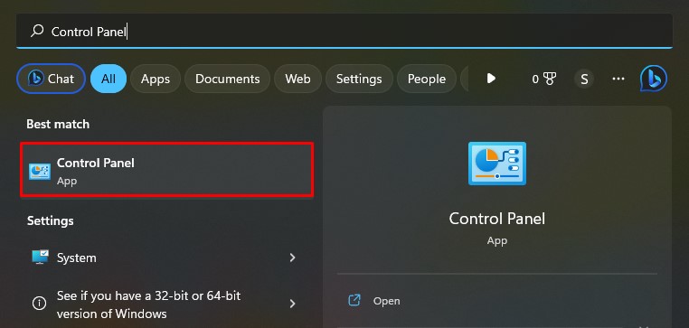 open control panel on windows pc