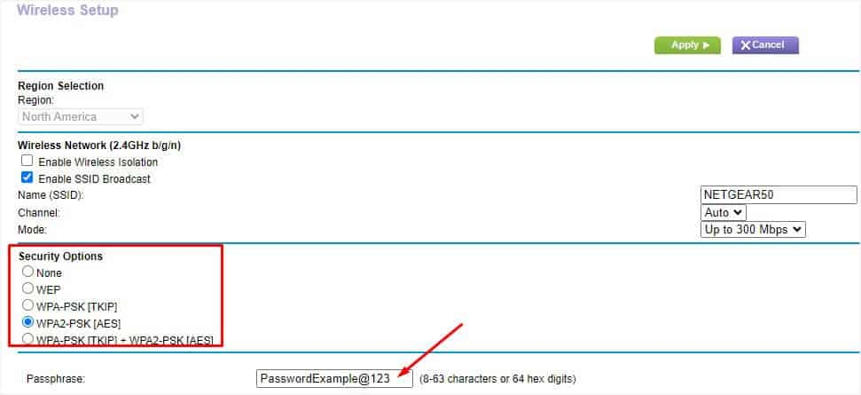 passphrase 2.4ghz netgear