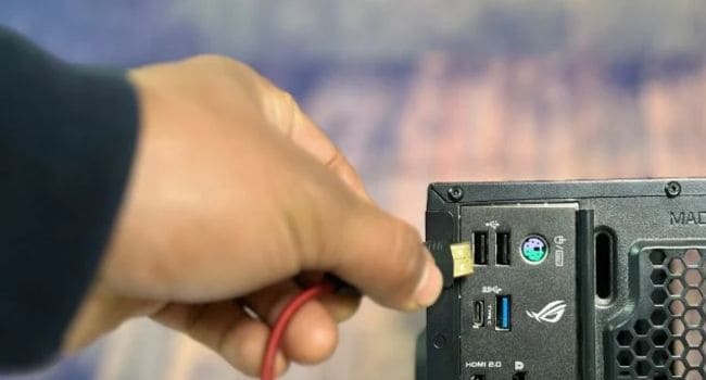 plugging in all cables