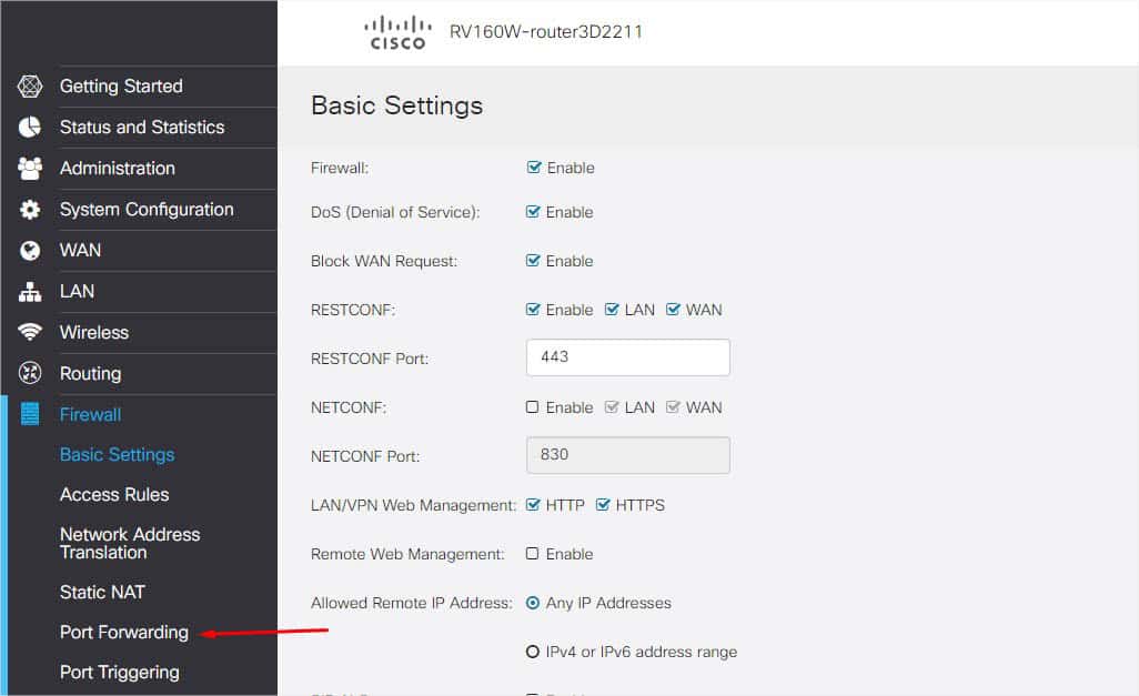 port forwarding in cisco