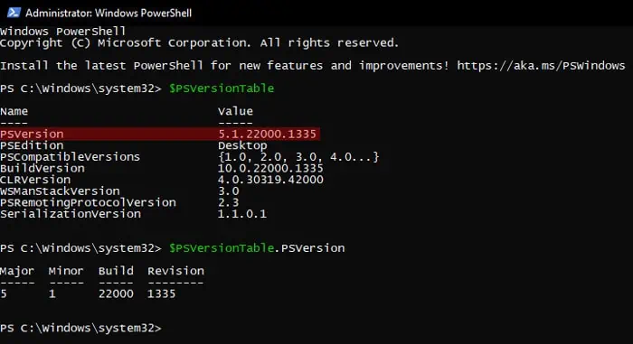 powershell-ps-version-table