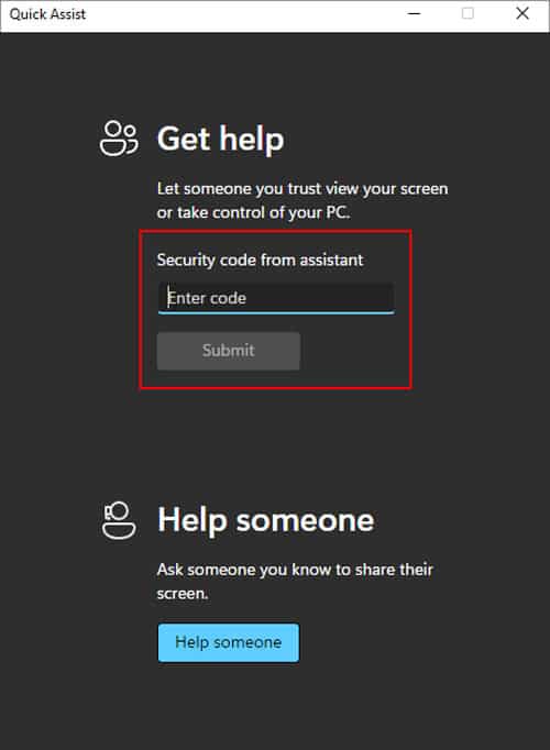quick-assist-security-code-submit