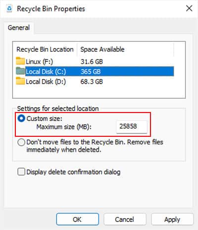 recycle-bin-properties-custom-size-maximum