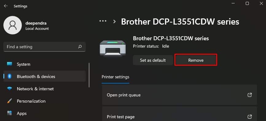 remove brother printer from computer