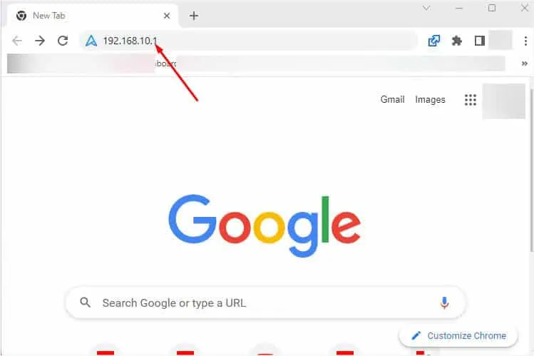 router-ip-in-chrome