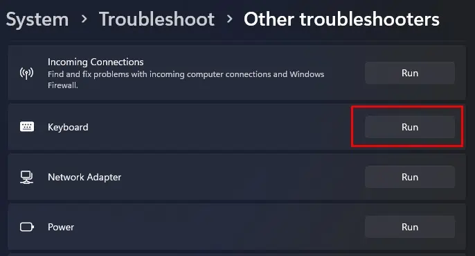 run-keyboard-troubleshooter-enter-key-not-working