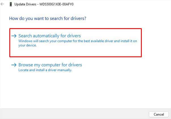 search for disk driver automatically