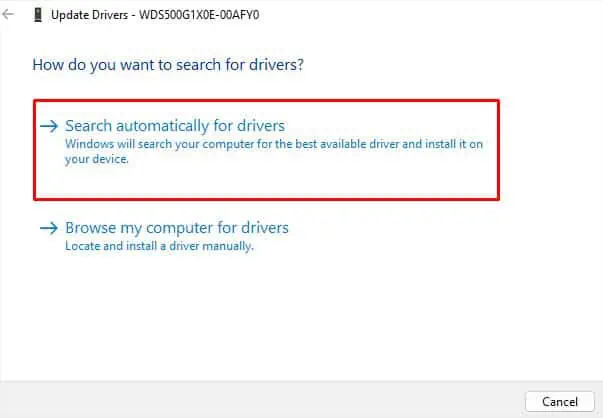 D Drive Not Showing Up—10 Ways to Fix It 23 search-for-disk-driver-automatically