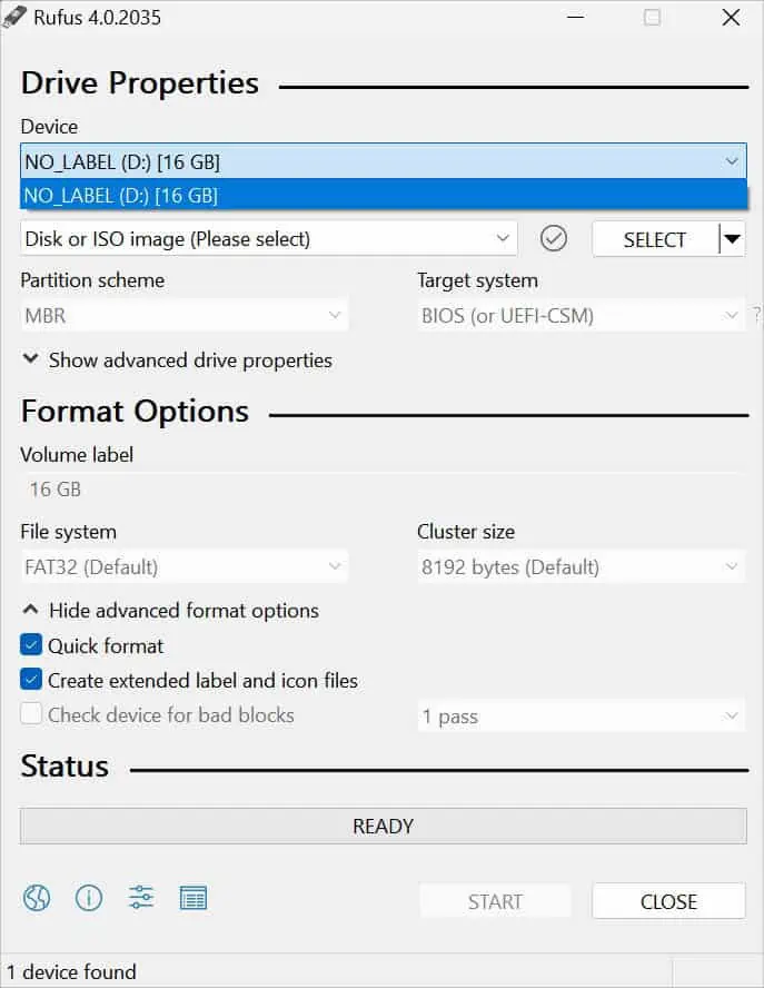 How to Reflash BIOS? (Step-by-Step Guide) 19 select-device-in-rufus