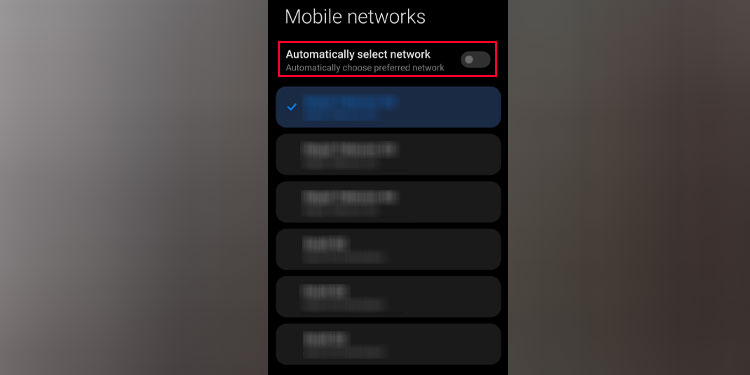select different network
