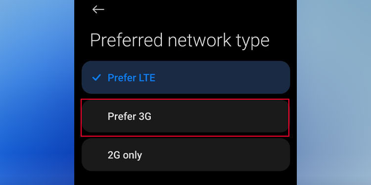 select preferred network