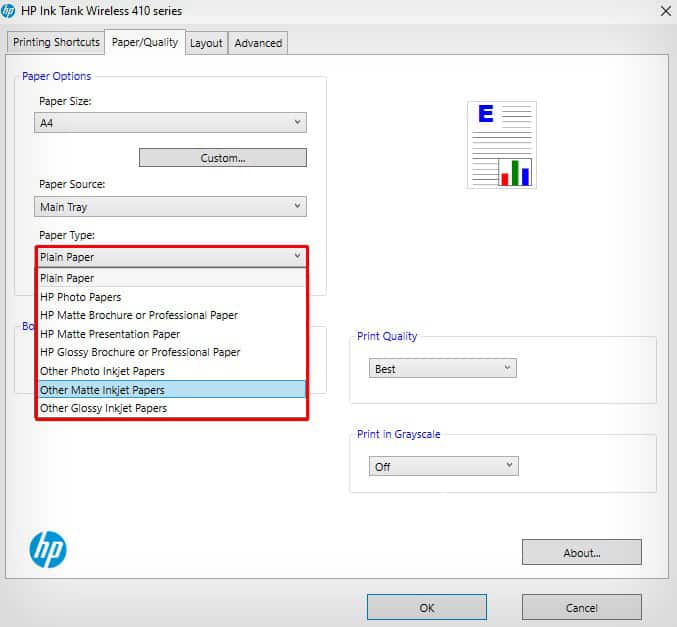 select-sticker-paper-in-the-paper-type-dropdown
