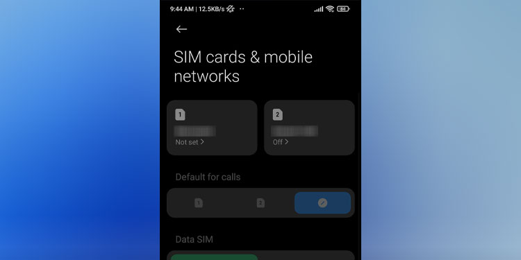select the faulty sim card