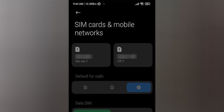 select your sim card