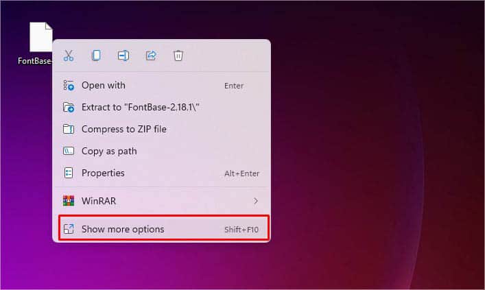 show more options windows dmg file
