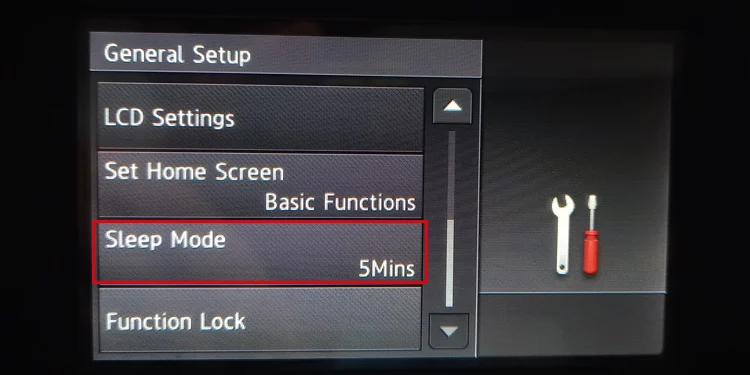 Brother Printer Not Printing? Here’s How to Fix It 3 sleep-mode-in-brother-printer-screen