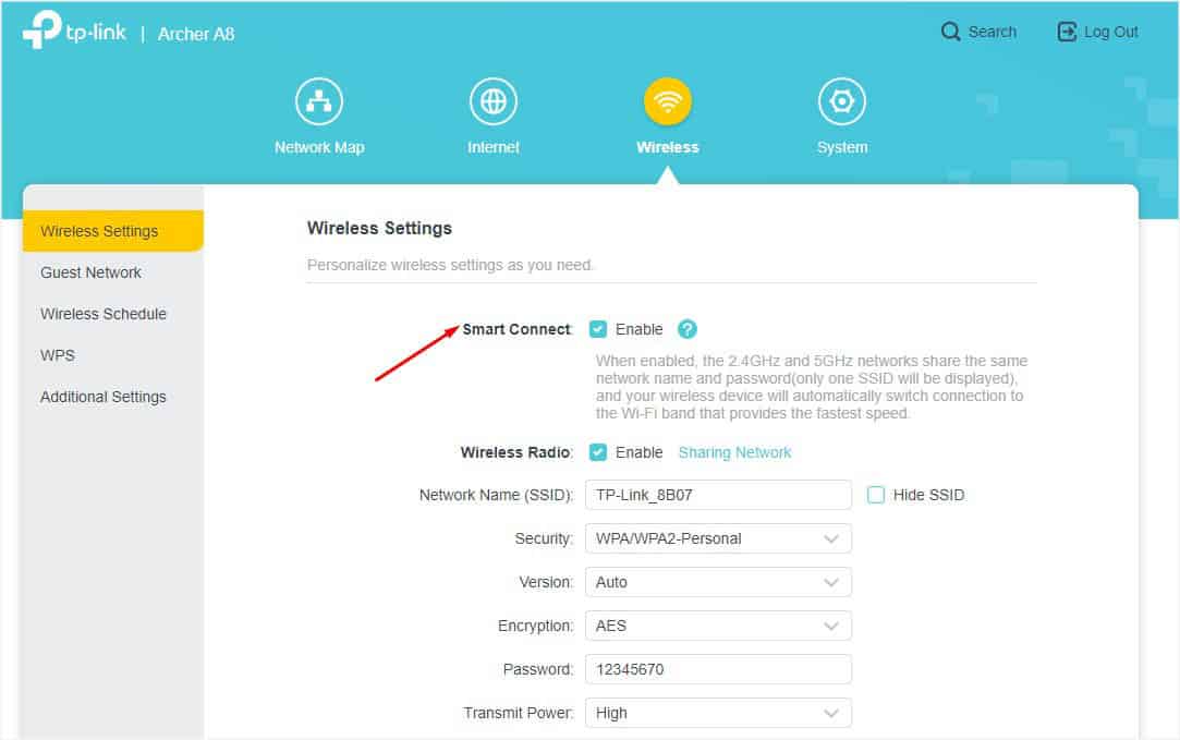 smart connect enable