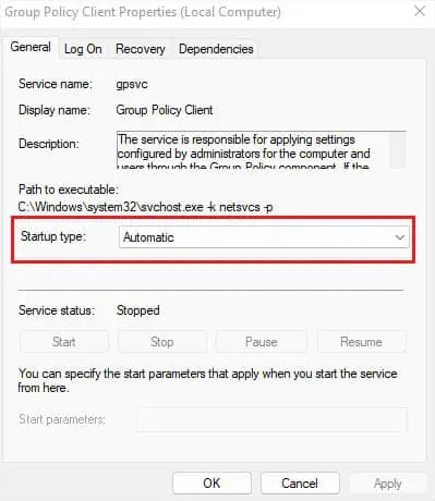 startup-type-automatic-group-policy-client