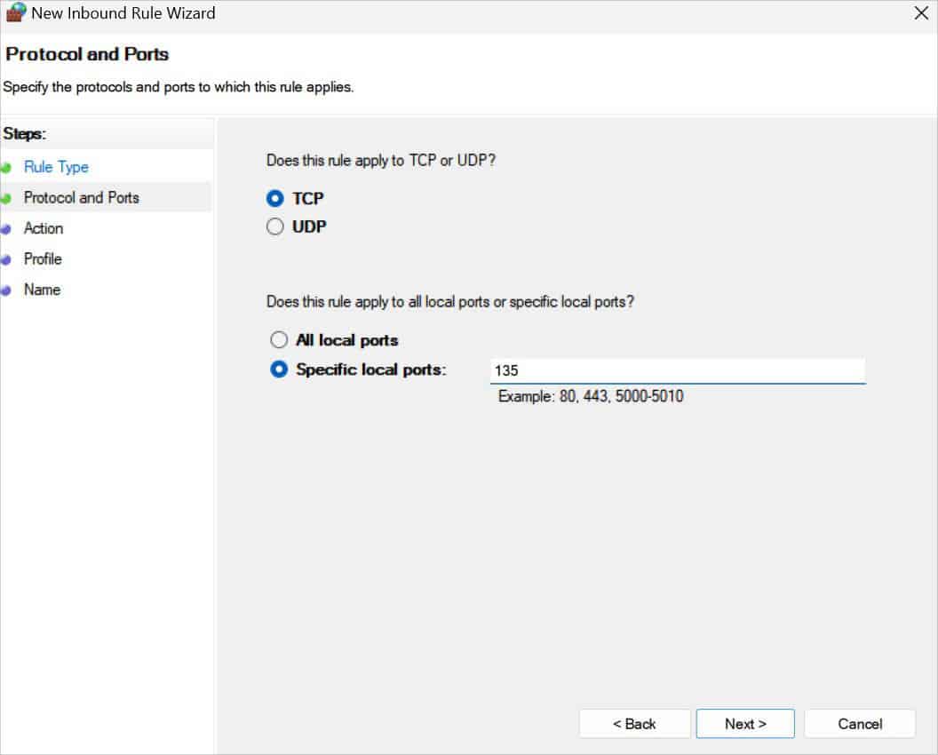 tcp port 135
