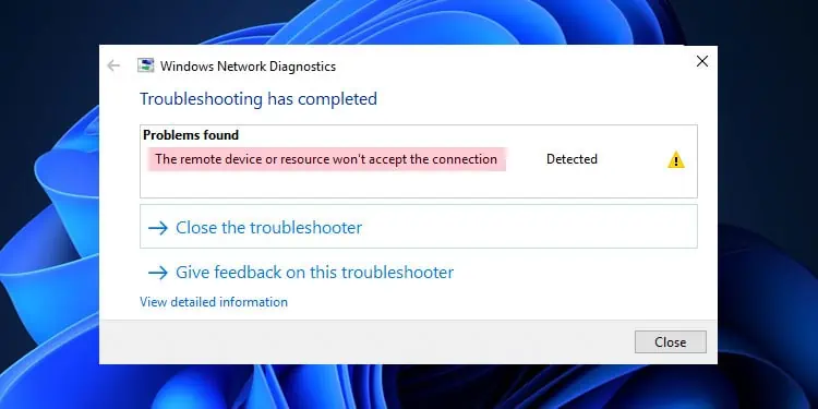 Fix: The Remote Device Won’t Accept the Connection
