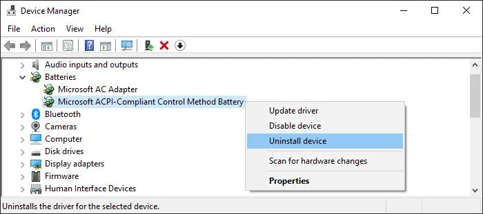 uninstall battery driver lenovo plugged in not charging