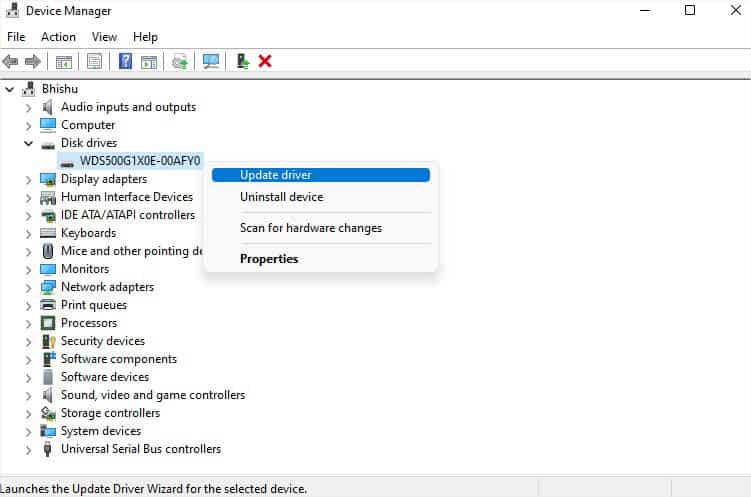 update disk drive