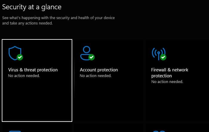 virus and threat protection windows defender