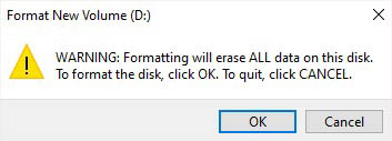 warning prompt format ok